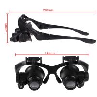 10X 15X 20X 25X Magnifying Glasses Resin Lupa Eye Jewelry Watch Repair Magnifier Glasses With 2 LED Lights Loupe Microscope