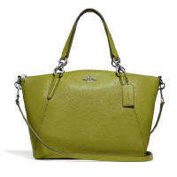 SMALL KELSEY SATCHEL WITH FLORAL BUD PRINT INTERIOR (COACH F31076) YELLOW GREEN/SILVER