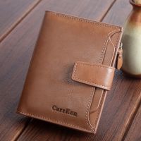 238815wallet--✇﹉☾ Heng sheng man purse short clasp wallet high-capacity zipper oil wax leather fashion zero wallet