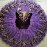 ☞✻ Professional Ballet Tutu Kids Girls Women Dark Purple Sleeping Beauty Pancake Tutu Performance Dress Swan Lake Dance Costumes