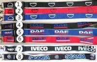 [HOT CPPPPZLQHEN 561] จัดส่งฟรี10ชิ้น DAF ผู้ชายรถพวงกุญแจเชือกเส้นเล็กตราโทรศัพท์มือถือสายรัดคอ ID ผู้ถือ