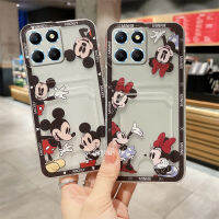 เคสขายดี Honor X6a X5 Plus X9 X9a X7a X7 X8 X6 70 90 Lite 5G 4G คนรักการ์ตูนน่ารักพร้อมเคสโทรศัพท์มือถือใสที่ใส่บัตรสีสดใสเคสซิลิโคนนิ่มฝาปิดด้านหลังเลนส์ป้องกันกล้องทั้งหมด