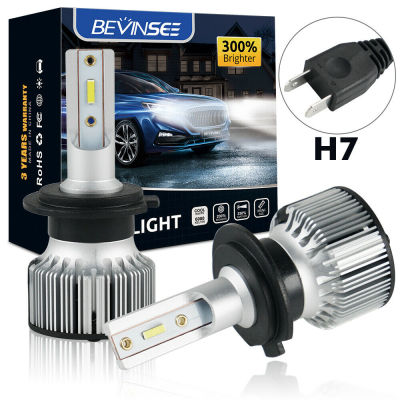 Bevinsee H7 LED Headlights Bulbs For BMW 135i 128i E82 E88 323Ci 323i 325Ci 325i 325xi E46 10000LM 60W 6000K White LED Light H7