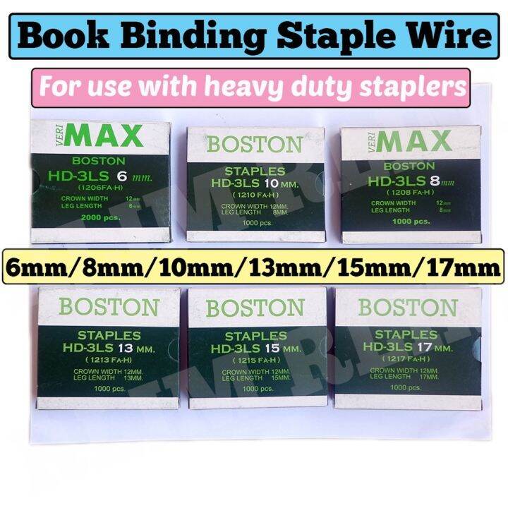 Heavy Duty Binding Staple Wire Veri Boston Book 6mm 8mm 10mm 13mm 15mm 17mm Verimax Lazada PH