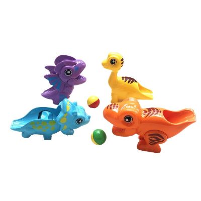 ชิ้นส่วนสไลด์แข่งไดโนเสาร์หินอ่อน4ชิ้นเคลื่อนย้ายได้เป็นพิเศษอุโมงค์การ์ตูนสัตว์แทร็ก DIY Kids Toys เข้ากันได้กับบล็อกตัวต่อ