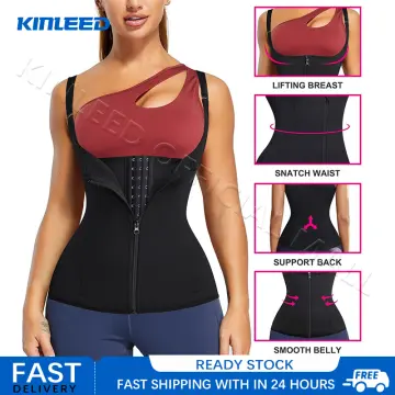 Women Waist Trainer Corset, Zipper Vest Body Shaper Cincher