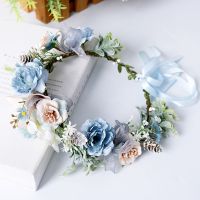 Bride bridesmaid Wreath Crown Festival Headband Women Hair Accessories Headdress Girl Floral Garland Wedding Floral Headwear