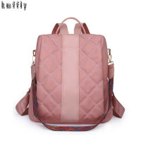 2022 New Women Designer Backpack Rhombus Stitched Oxford Cloth Backpack Chinese Style Colorful Wide Shoulder Strap Shoulder Bags