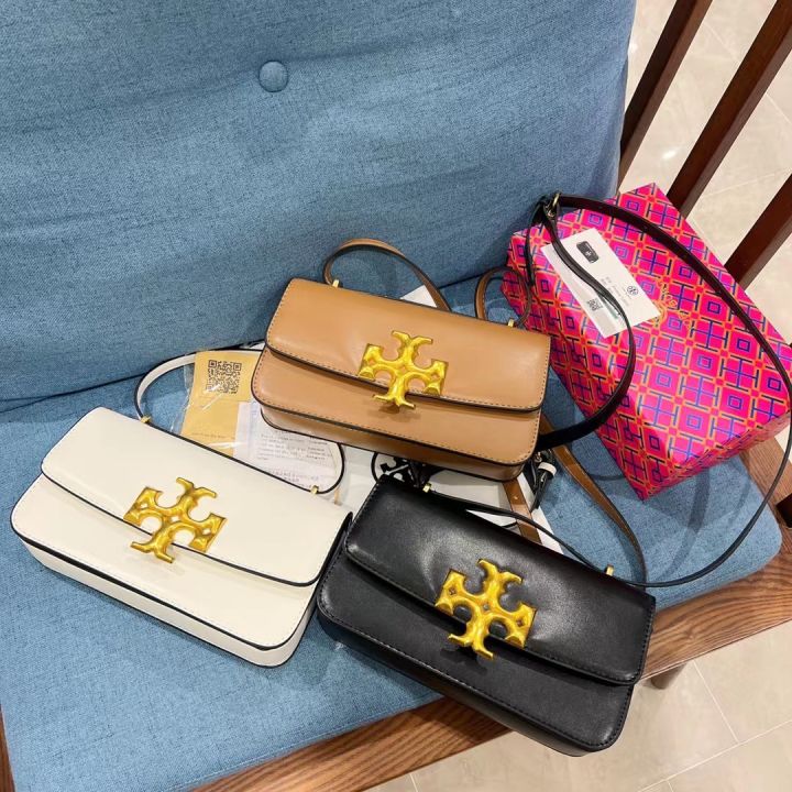 2023 new trendy European and American fashion versatile solid color Tory  Burch small square bag high-end simple casual texture TB one-shoulder  cross-body bag in stock with box | Lazada