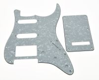 KAISH White Pearl ST Style HSS Guitar Pickguard,Back Plate,Screws