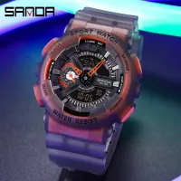 SANDA แฟชั่นผู้ชาย/ผู้หญิงควอตซ์ดิจิตอล Dual Display นาฬิกากีฬาปฏิทิน Chrono นาฬิกากันน้ำ