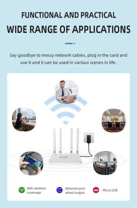 4g-5g-router-4เสา-เราเตอร์4เสาใส่ซิม-150mbps-รองรับ-4g-5g-ชาร์จสายusb-ใช้ในรถ-พวกพาสะดวก-รองการใช้งานสูงสุด-32-อุปกรณ