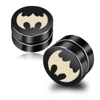 Korean Style Halloween Bat Black Mens Earrings Strong Magnet Magnetic Ear Clip Fake Ear Piercing Jewelry Pendientes Hombre