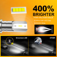 Drivevision 2ชิ้น H11 H8 H9มินิ LED ไฟหน้าหลอดไฟเทอร์โบ1:1ขนาด CSP 6ชิ้นสำหรับรถโคมไฟตัดหมอก .s 9005 9006 DRL 6500พันสีขาว12โวลต์