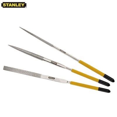 Stanley 3pcs small diamond file needle set polishing tools 150 grit sharpening grinding hand tuning files kit for glass metal