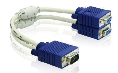 【2023】VGA Splitter Cable 1 Computer to Dual 2 Monitor Adapter Y Splitter Male to Female VGA Wire Cord for PC Laptop