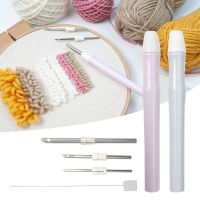 ❍ 1Set Embroidery Kit Punch Needle Stitching Tool with Changeable Head Embroidery Needle Pen Weaving Knitting Sewing Tools