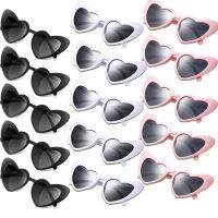 60-12Pcs Heart Shaped Glasses Bachelorette Hen Party Sunglasses Team Bride To Be Bridesmaid Gift Beach Pool Bridal Wedding Decor