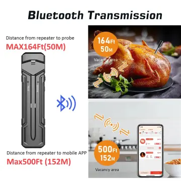 Tuya Digital Bluetooth Smart Bbq Thermometer Lcd Screen Kitchen Cooking  Food Meat Thermometer Water Milk Oil temperature meter