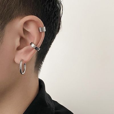 【YF】▨▽❁  3pcs/set Ear Earrings Men Painless Non-piercing Fake Cuffs Punk Jewelry
