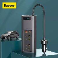 Baseus เครื่องแปลงกระแสไฟรถยนต์150W DC 12V ไปยัง AC 220V ตัวแปลงอัตโนมัติ USB Type C ที่ชาร์จสำหรับรถชาร์จแบบเร็วสำหรับ12หม้อแปลงโน้ตบุ๊คใช้ในรถยนต์