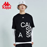 Kappa Kapa เสื้อแขนยาวสั้นสำหรับคู่รัก,สำหรับทั้งหญิงและชายเสื้อยืดกีฬาคู่พิมพ์ลายแขนครึ่ง