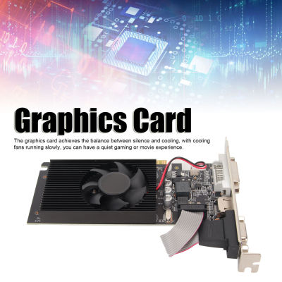 การ์ดจอตั้งโต๊ะติดตั้งได้ง่ายพัดลมทำความเย็น GT610เล่นเกม2GB การ์ดจอ PCI Express 1.1วัสดุ PCB X16แบบพกพาสำหรับเดสก์ท็อป