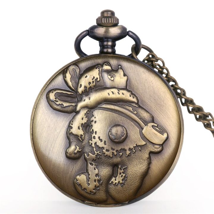 นาฬิกาควอตซ์แฟชั่นสร้อยคอลูกปัดแบบวินเทจหุ่นเชิดนาฬิกาขนาดเล็กสไตล์ Steampunk