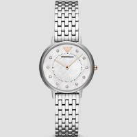 นาฬิกาข้อมือผู้หญิง ARMANI White Dial Silver Tone Stainless Steel Ladies Watch AR80014