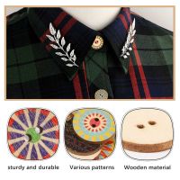 300Pcs Mixed Round Wooden Colorful Buttons Crafting Buttons with 2 Holes for Arts Knitting Sewing DIY Decoration