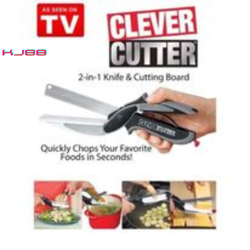 Clever Cutter 2-in-1 Knife & Cutting Board- The Original Quickly Chops Your Favorite Fruits, Vegetables, Meats, Cheeses & More in Second, Replace