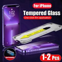 ☫☽ One-click Installation Auxiliary Tools Screen Protectors for iPhone 13 11 14 Pro Max 12 Mini X XR XS 8 7 Plus HD Tempered Glass