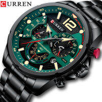 ธุรกิจ CURREN Casual Chronograph โลหะกันน้ำไม่ขึ้นสนิมนาฬิกา Mens แฟชั่นหรูหราใหม่ควอตซ์นาฬิกาผู้ชาย