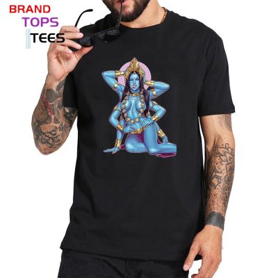 Fashion Indian Goddess Of Death T-Shirt Homme Hindu God Kali Ma T Shirt Shiva Goddess Skull Tshirt Hombre Camiseta