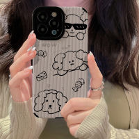 เคสโทรศัพท์ลายการ์ตูนสุนัขสำหรับ iPhone 14/13/12/11 Pro Max 12 13 Mini 6 6S 7 8 Plus X XR XS Max กรอบหลังนิ่มกันกระแทกเคสโทรศัพท์แบบฝาหนังสุดสร้างสรรค์พร้อมคลุมทั้งหมดฝาครอบป้องกันกล้องเลนส์