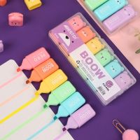 [NEW EXPRESS]℗ 4/5/6 Colors/set Cute Mini Bear Style Fluorescent Pen Macaron Color Oblique Tip Marker School Office Stationery