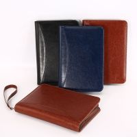 A5 Business Pu Leather Binders Diary 200 Pages Notebook Office Spiral with Calculator Zipper Bag Folder Padfolio Handbook