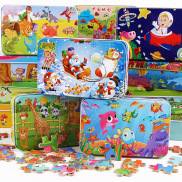 Đồ chơi tranh ghép 60 mảnh gỗ puzzle hộp sắt phát triển tư duy cho bé 3