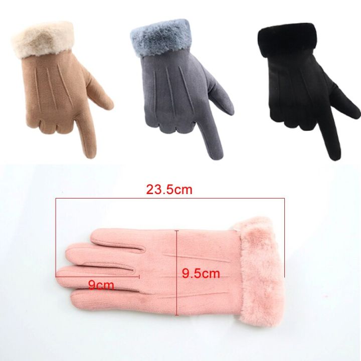 winter-suede-women-gloves-touch-screen-furry-warm-full-finger-outdoor-sport-driving-gloves