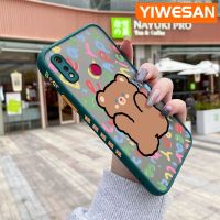 YIWESAN เคสสำหรับ Realme 3 3i 3 Pro,เคสการ์ตูนหมีน่ารักบางฝ้าแข็งเคสมือถือกันกระแทกนิ่มดีไซน์ใหม่ปลอกซิลิโคนคลุมทั้งหมดเคสป้องกันเลนส์กล้อง