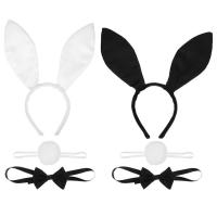 Halloween Bunny Dress Up Girl Women Rabbit Cosplay Dress Up Bunny Ears Headband Bow Tie and Tail for Cosplay Parties greater