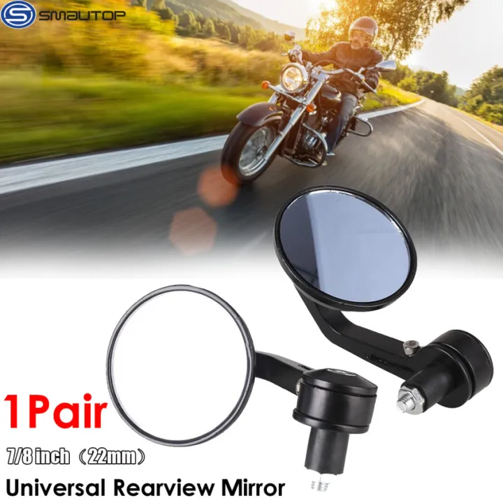 Universal 7 8 Round Bar End Rear Mirrors Moto Motorcycle Motorbike