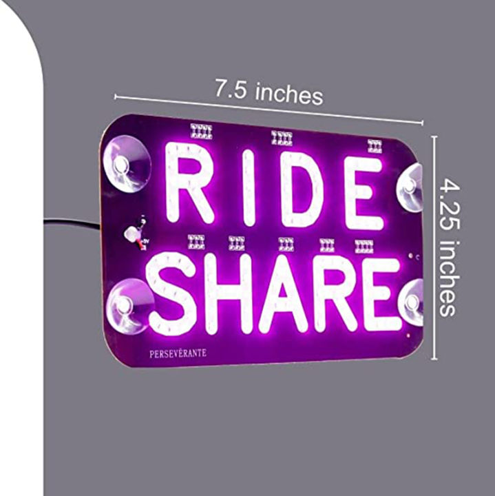 led-ป้ายตกแต่งรถไฟเตือน-rideshare-ไฟ-led-สำหรับรถแท็กซี่ป้าย-rideshare-อุปกรณ์เสริม-usb-รถแท็กซี่-light