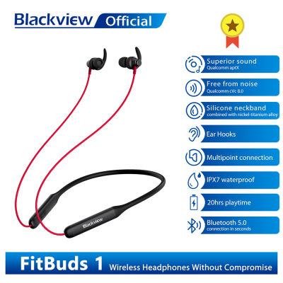 Blackview Fitbuds 1 Bluetooth 5.0 Earphones Wireless Sport Earbuds with Mic IPX7 Waterproof cVc 8.0 Noise Reduction Headphones
