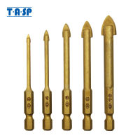 เครื่องตัดกระเบื้อง14 "TASP 5ยูนิต Set Mata Bor ทังสเตนคาร์ไบด์ไทเทเนียม Bersalut Seramik" Shank 3 4 6 8 10Mm Alat Pembinaan