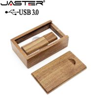 JASTER USB 3.0 Wooden usb box USB flash drive pen driver pendrive 4GB 8GB 16GB 32GB 64GB memory card USB 1PCS free custom logo