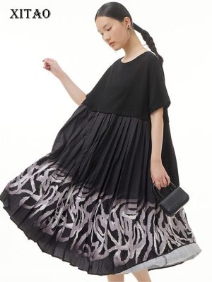 XITAO Dress  Goddess Fan Casual Loose Casual Print Dress