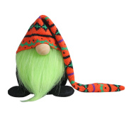 microgood Halloween Gnome Plush Doll Long Beard Dot Nose with Colorful