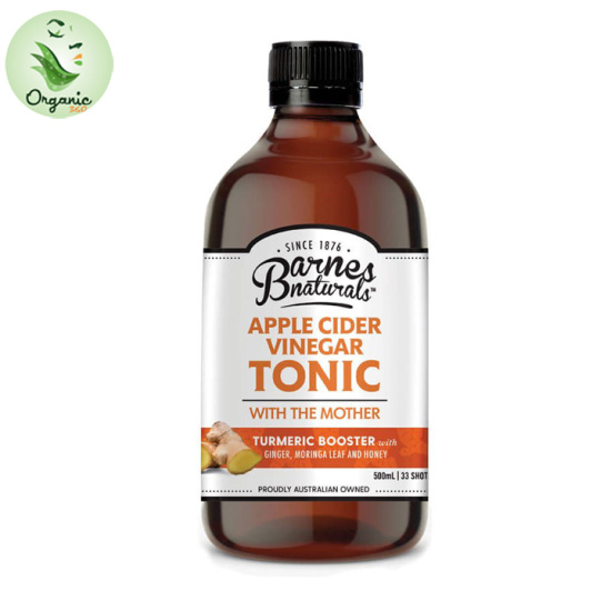 Giấm táo hữu cơ barnes naturals mật ong tonic có giấm cái 500ml organic - ảnh sản phẩm 1