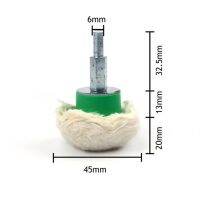ล้อบัฟเฟอร์ขัดผ้าคอตตอนแท้หัวขัดเห็ด1ชิ้นขนาด45/70มม. พร้อมด้ามจับขนาด6มม. เหมาะกับเครื่องมือสารขัดถูจาก Dremel